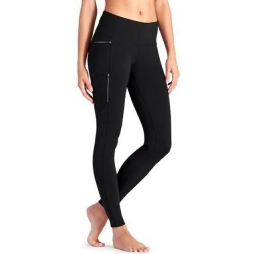 Athleta Sly Drifter Workout Yoga Zip Leggings